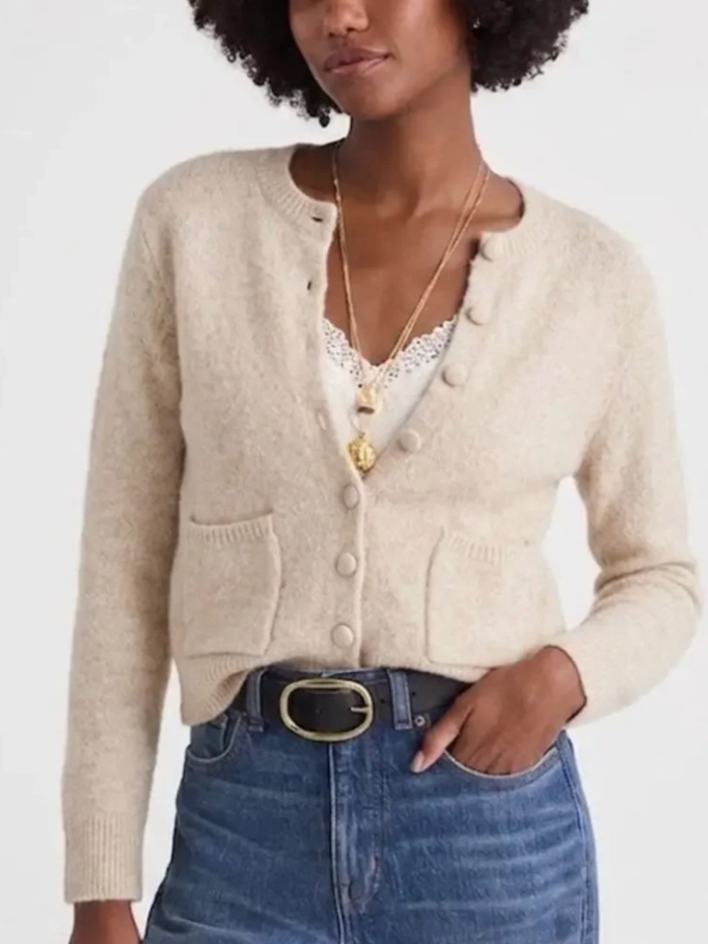 Madewell Patch-Pocket Cotton-Blend Cardigan